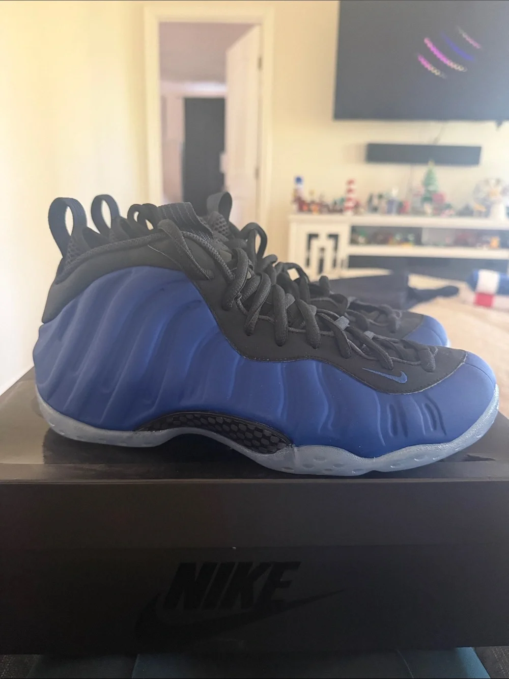 Nike Foamposite Royal Blue and Black Retro Sneakers